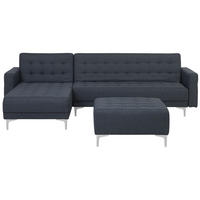 SCHLAFSOFA linksseitig mit Ottomane Polsterbezug Dunkelgrau Aberdeen - Dunkelgrau, Textil (267/168cm) - Beliani