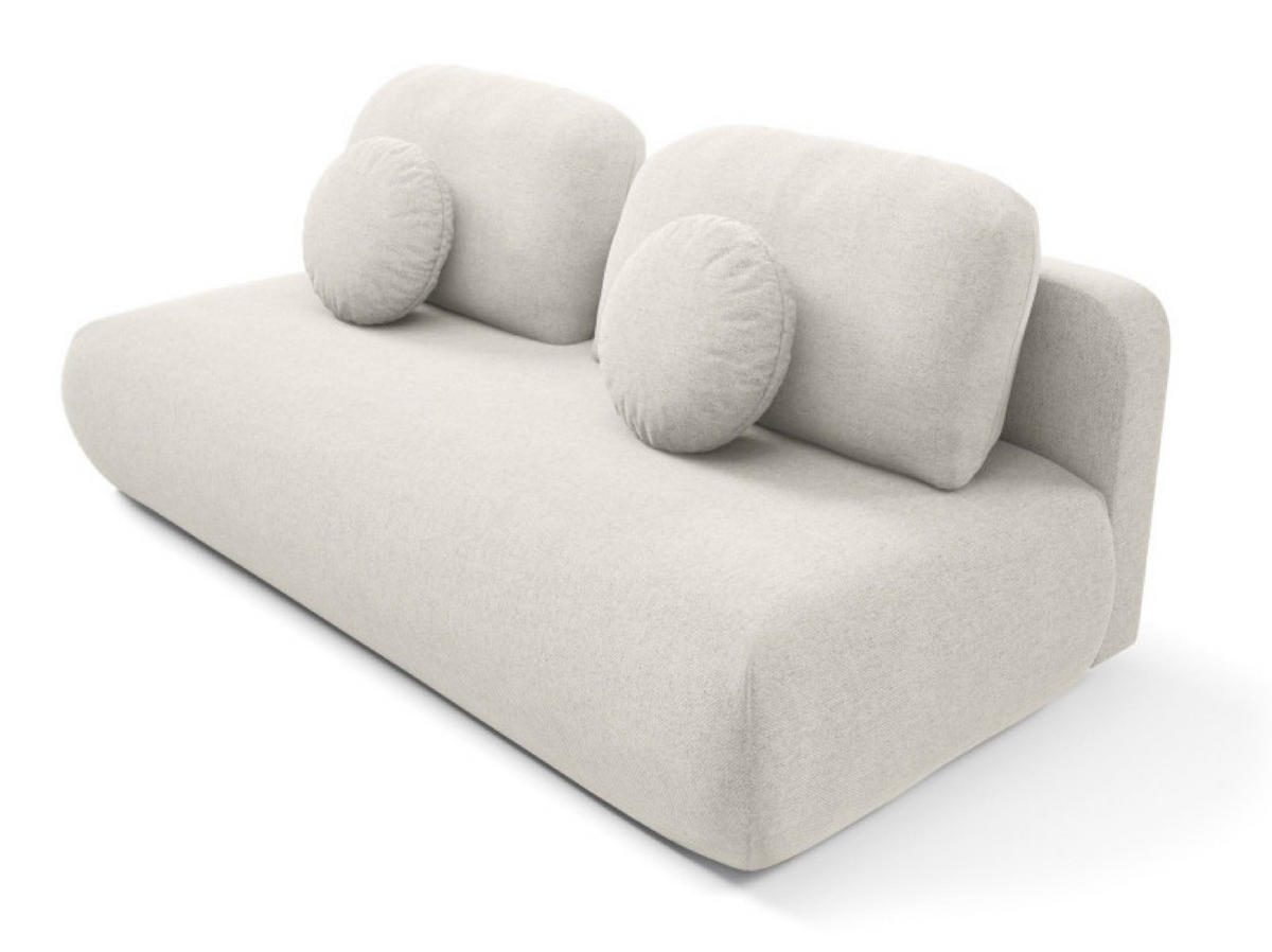 SOFA Creme OTO Ausziehbar Mit Bonnellfederung - Ecru, Textil (206/90/92cm) - Sepro Meble