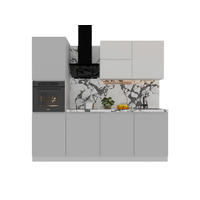 KÜCHENZEILE 240 cm Glanzia – KU-S05 – Grau / Weiß – Hochglanz - Weiß Hochglanz/Grau, Holzwerkstoff (240/212/60cm) - hi-markt