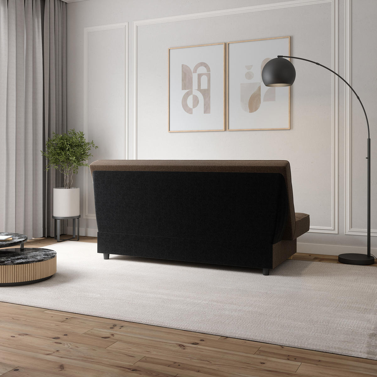 SCHLAFSOFA BELFI - Hellbraun (Twist 06) - Braun, Holzwerkstoff (192/95/92cm) - Möblo