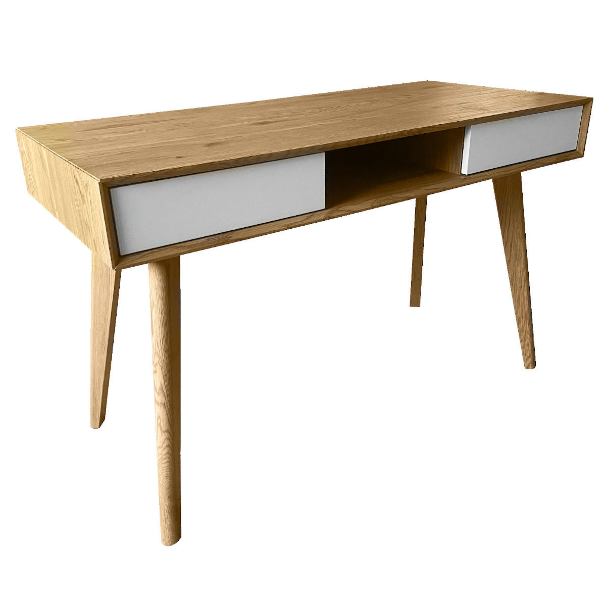 SCHREIBTISCH RETRO in Holzoptik mit Schubladen Hellbraun - Hellbraun, Holz (120/55/75cm) - SVITA