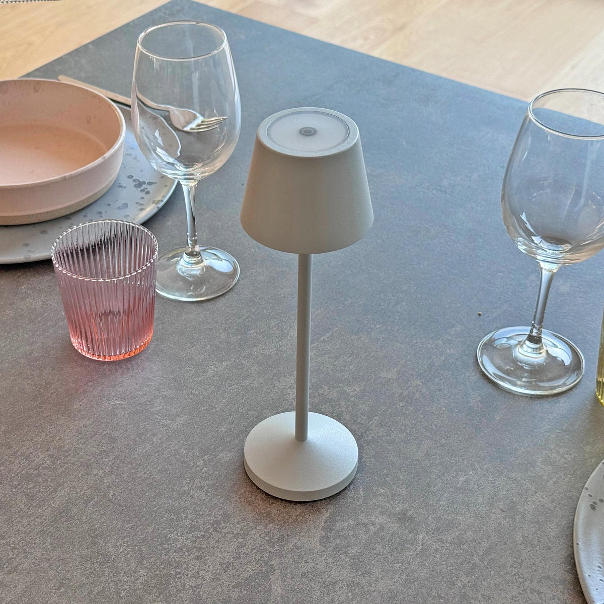 TISCHLAMPE EMILY grau - Grau, Metall (7.5/20/7.5cm) - Lumisky