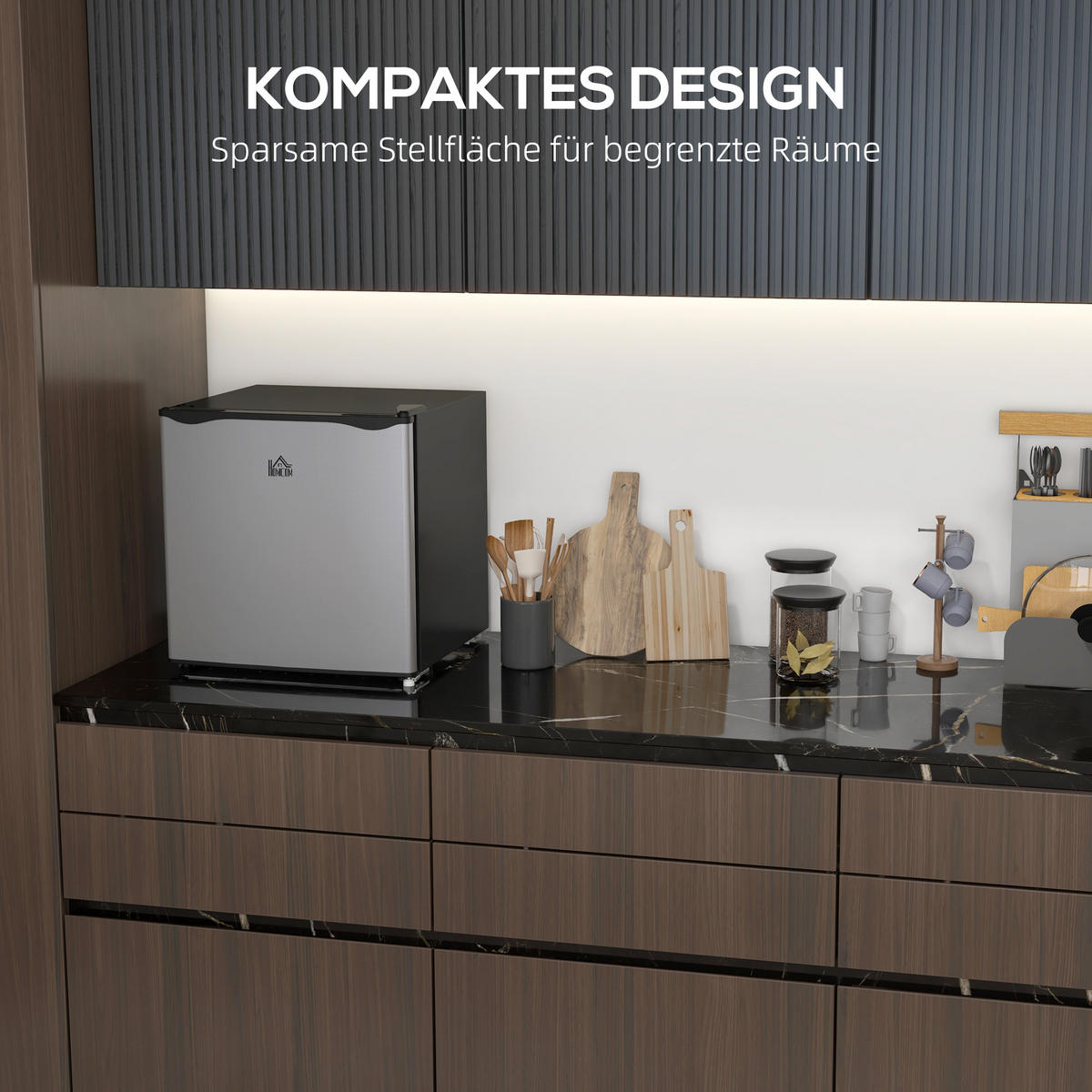 MINIKÜHLSCHRANK 35L Gefrierbox, -24~-14℃, 5-stufige Temperaturregelung - Silberfarben, Metall (44.2/48.8/47cm)