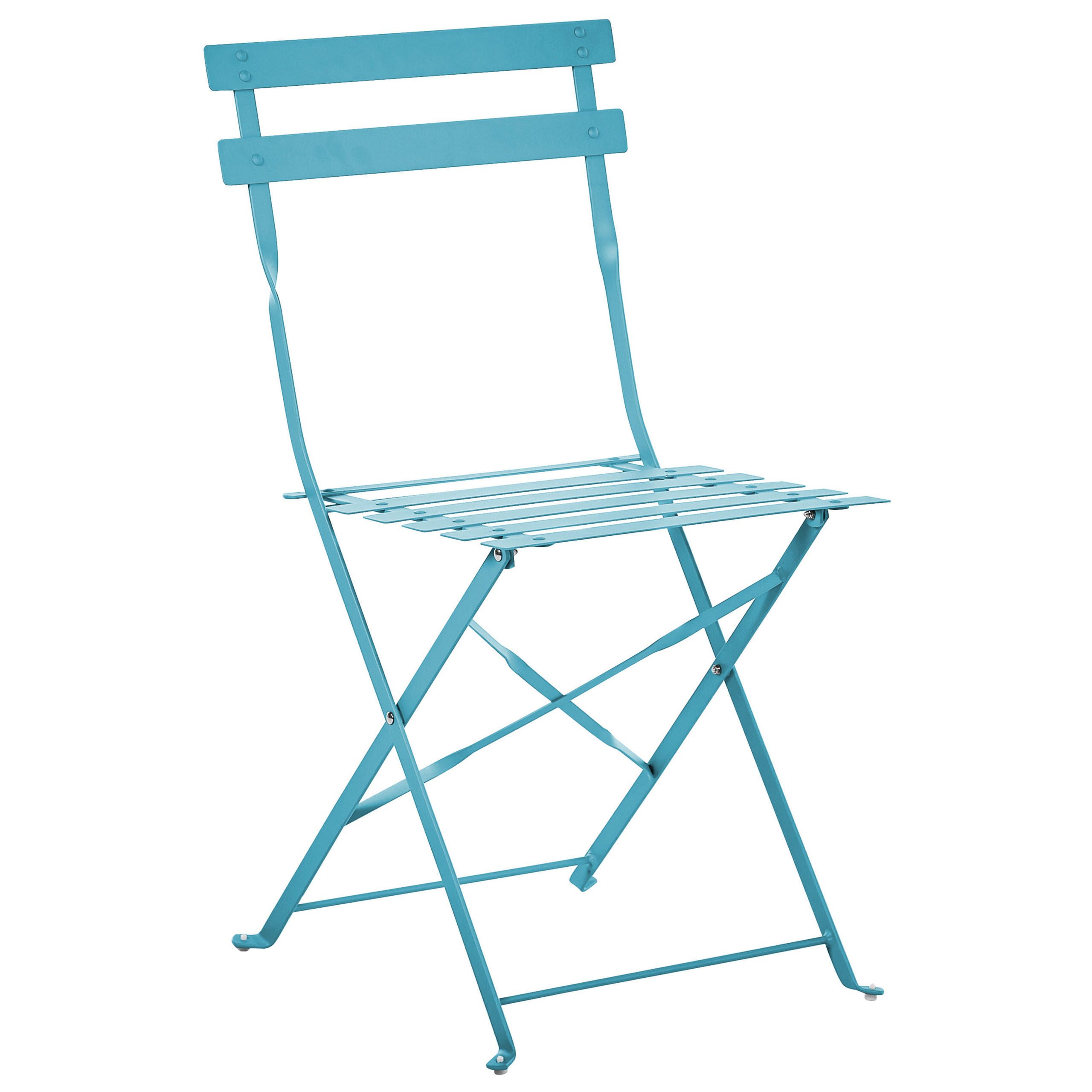 BALKONSET 2-Sitzer seeblau zusammenklappbar Fiori - Hellblau, Metall - Beliani