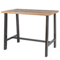 BARTISCH - Pinie massiv / Metall - Beige, Holz (75/120/95cm) - home24