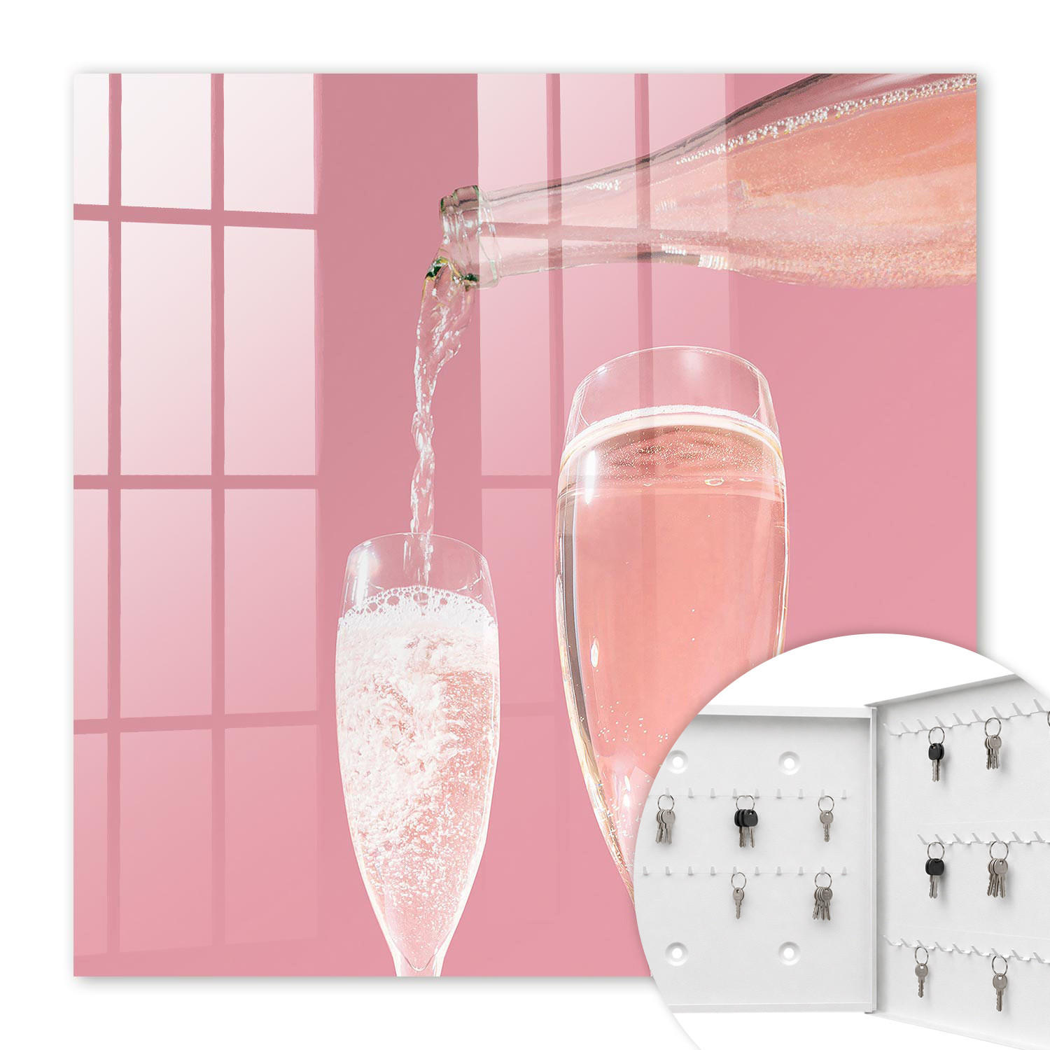 Tulup Schlüsselbox Pink 30x30x5 cm
