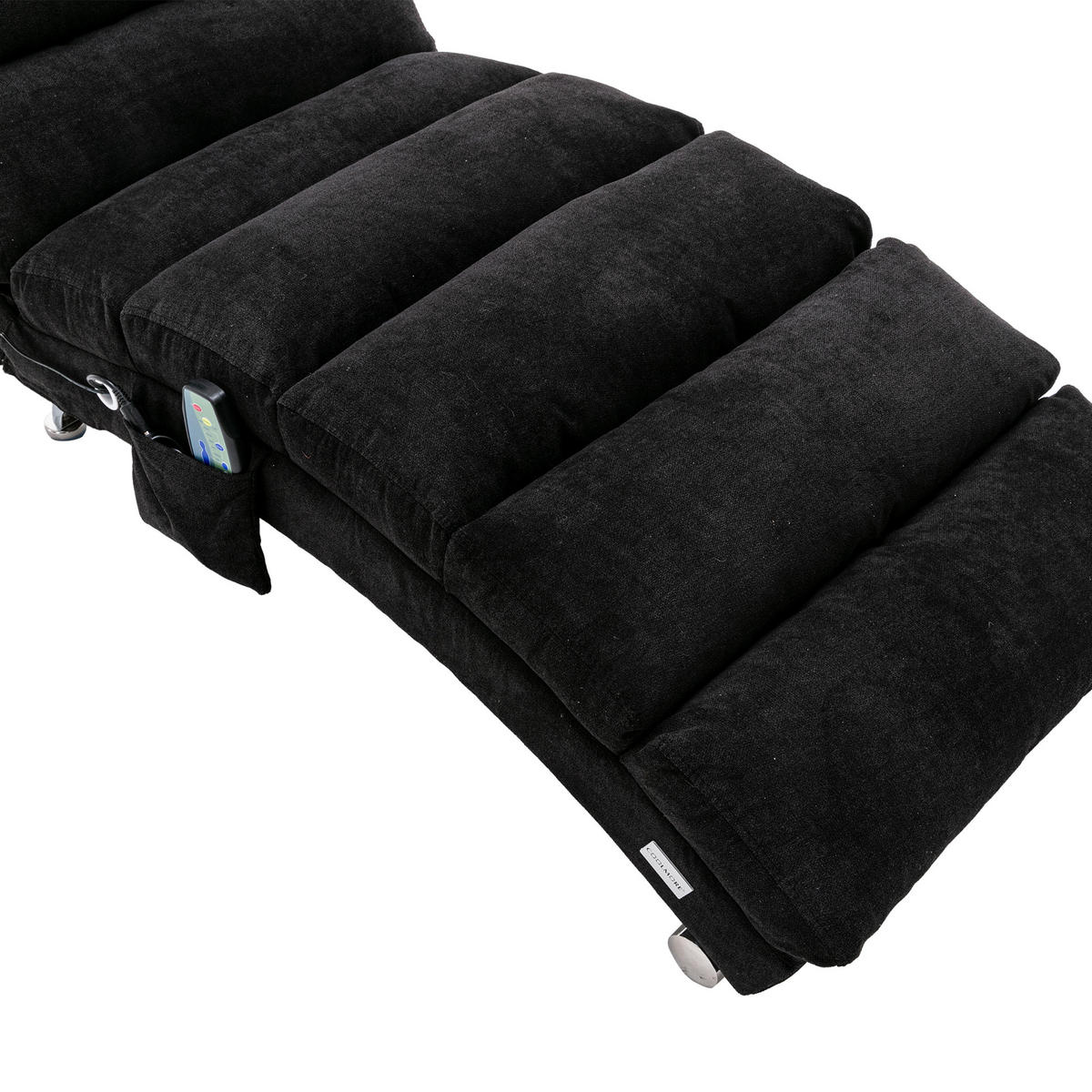 RELAXLIEGE Liegesessel,Relaxsessel,Leinenstoff,Schwarz - Schwarz, Textil (55/84/148cm) - LVHOM