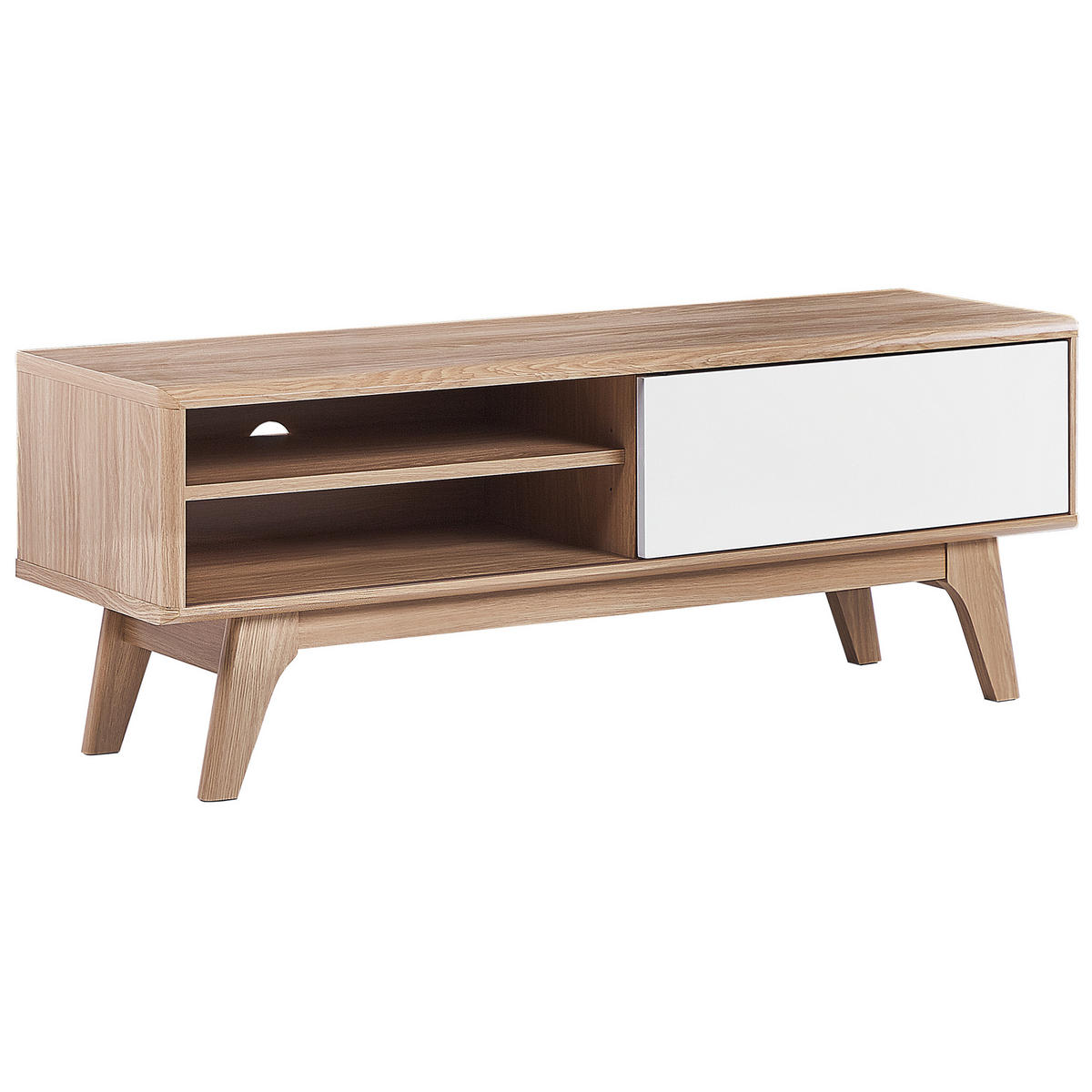 TV-MÖBEL Hellbraun, Weiß BUFFALO 35/117/44 cm - Hellbraun, Holzwerkstoff (117/44/35cm) - Beliani