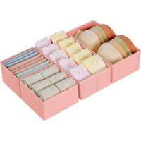 SCHUBLADEN Organizer 4-teiliges Set Rosa - Rosa, Textil (15/9/30cm)
