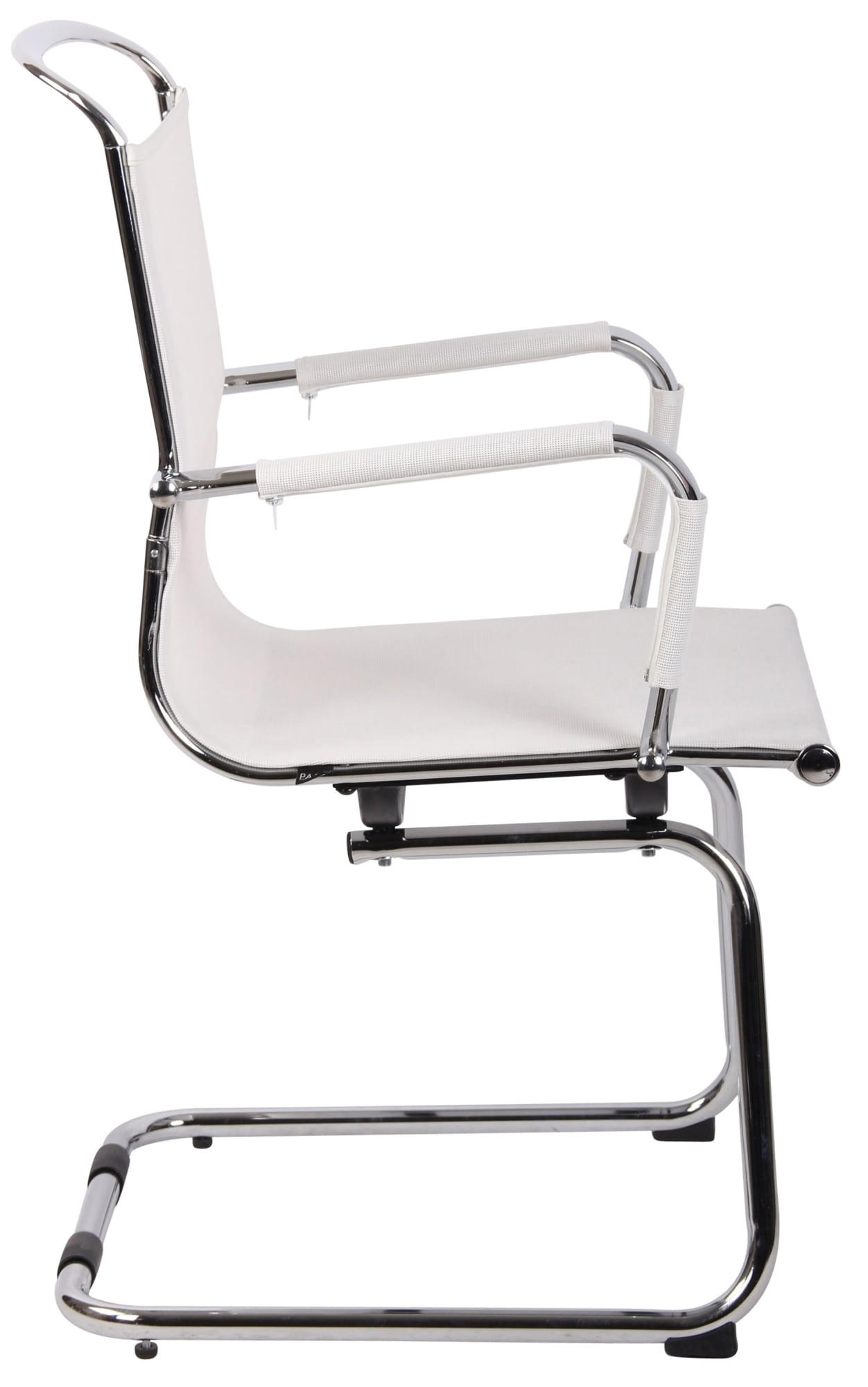 SCHWINGSTUHL Netzstoff weiß - Chromfarben/Weiß, Textil/Metall (58/94/48cm) - CLP