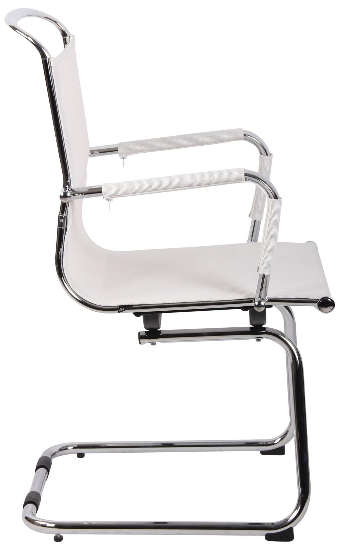 SCHWINGSTUHL Netzstoff weiß - Chromfarben/Weiß, Textil/Metall (58/94/48cm) - CLP