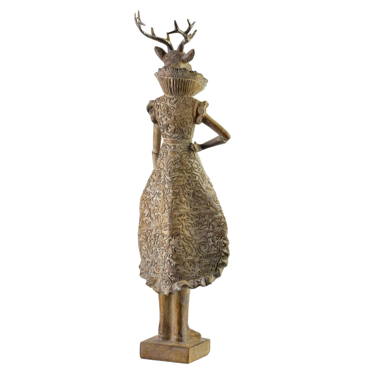DEKOFIGUR Santa Lila Braun 13,5x10,5x43 cm Kunststoff - Braun, Kunststoff (10.5/43/13.5cm) - Mondex