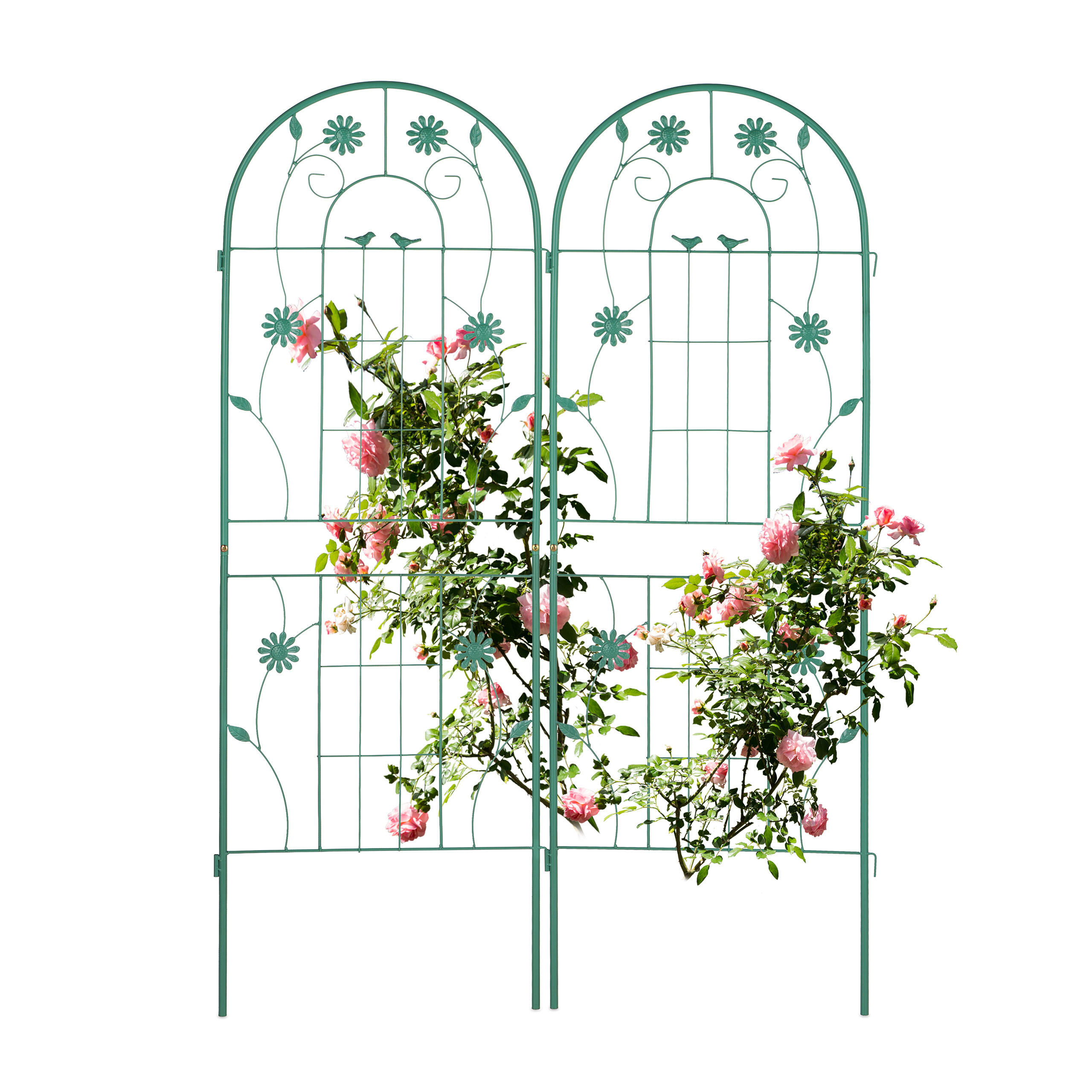 2XRANKGITTER - Grün, Metall (50/150/2cm) - Relaxdays