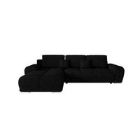 ECKSOFA BEGA L Links ARAGON 99 mit Schlaffunktion - Schwarz, Textil (289/185cm) - Bedante