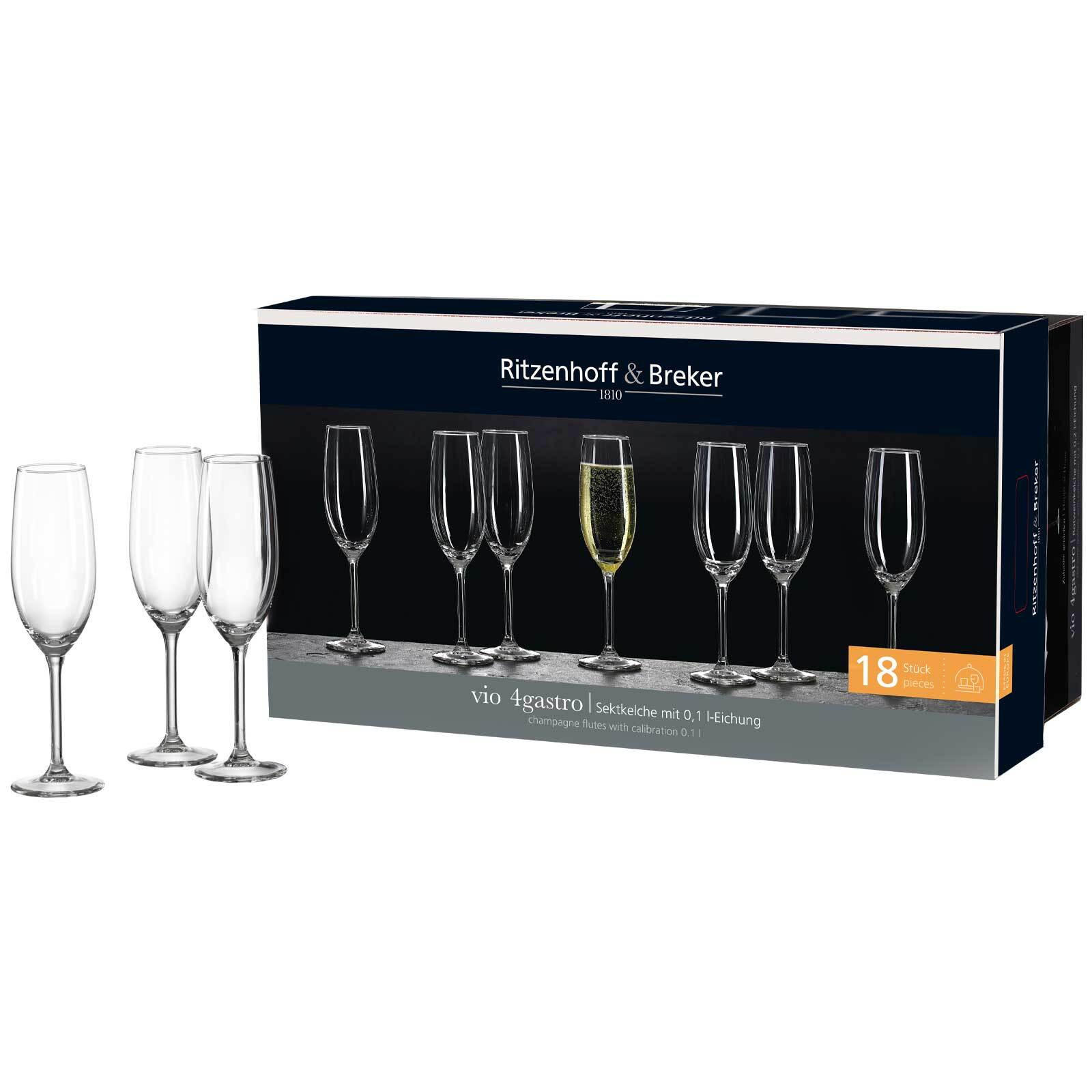 SEKTGLÄSER Vio 4Gastro transparent 210 ml 6er Set - Transparent, Glas (0.21L) - Ritzenhoff Breker