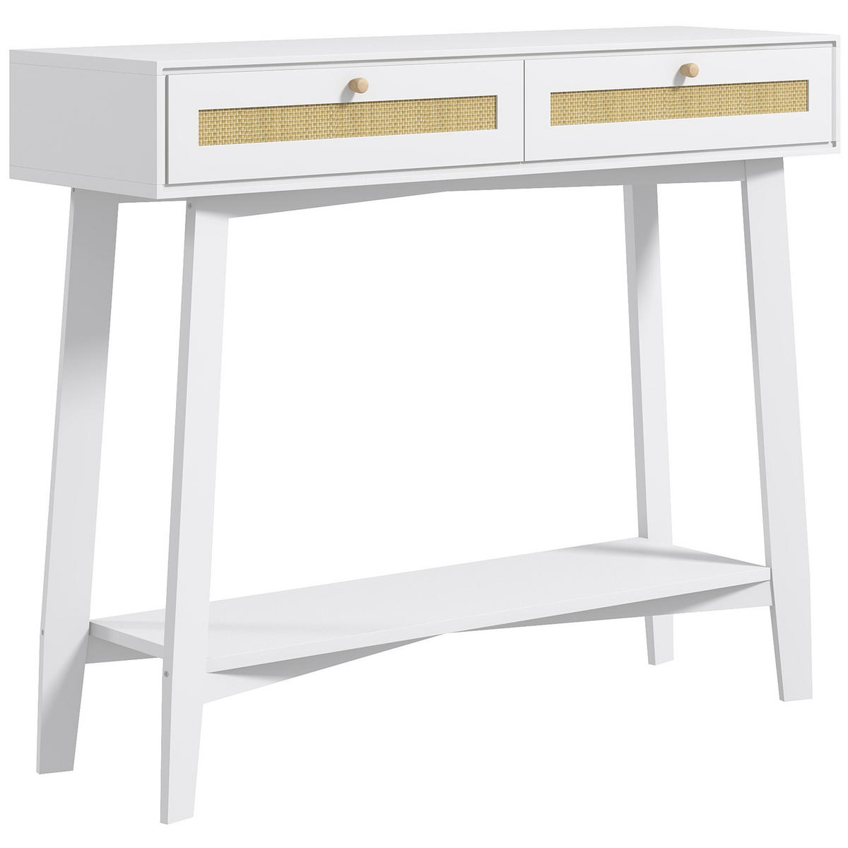 KONSOLENTISCH Weiß Melamin in Holzoptik 1 Stück - Weiß, Kunststoff (100/30/81cm) - GiPP