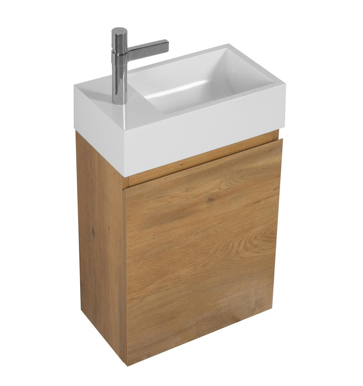 GÄSTE-WC-MÖBELSET Angela 2 Teile Eiche - 40 x 22 x 64 cm - Eichefarben, Holz (40/52/22cm) - Badplaats