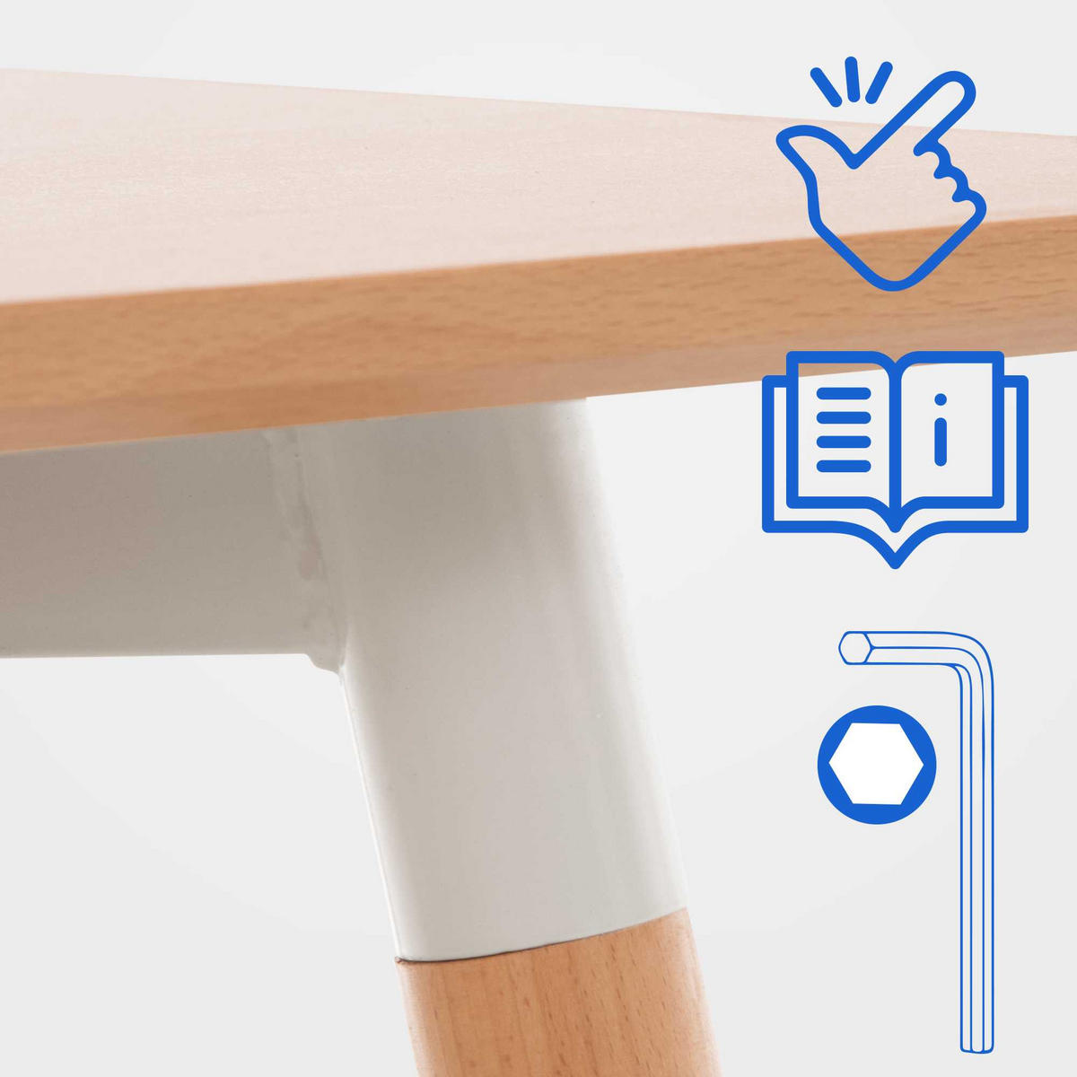 KONSOLENTISCH eckig 80/80/75 cm Holz natura - Eukalyptusholzfarben, Holz (80/80/75cm) - CLP