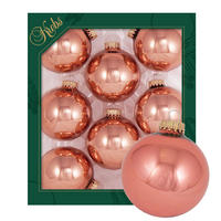 CHRISTBAUMKUGELN Uni-Design Antonia Kupferfarbig 7cm (Glas / 8 Stk.) - Kupferfarben, Glas (7/7/7cm) - Krebs Glas Lauscha