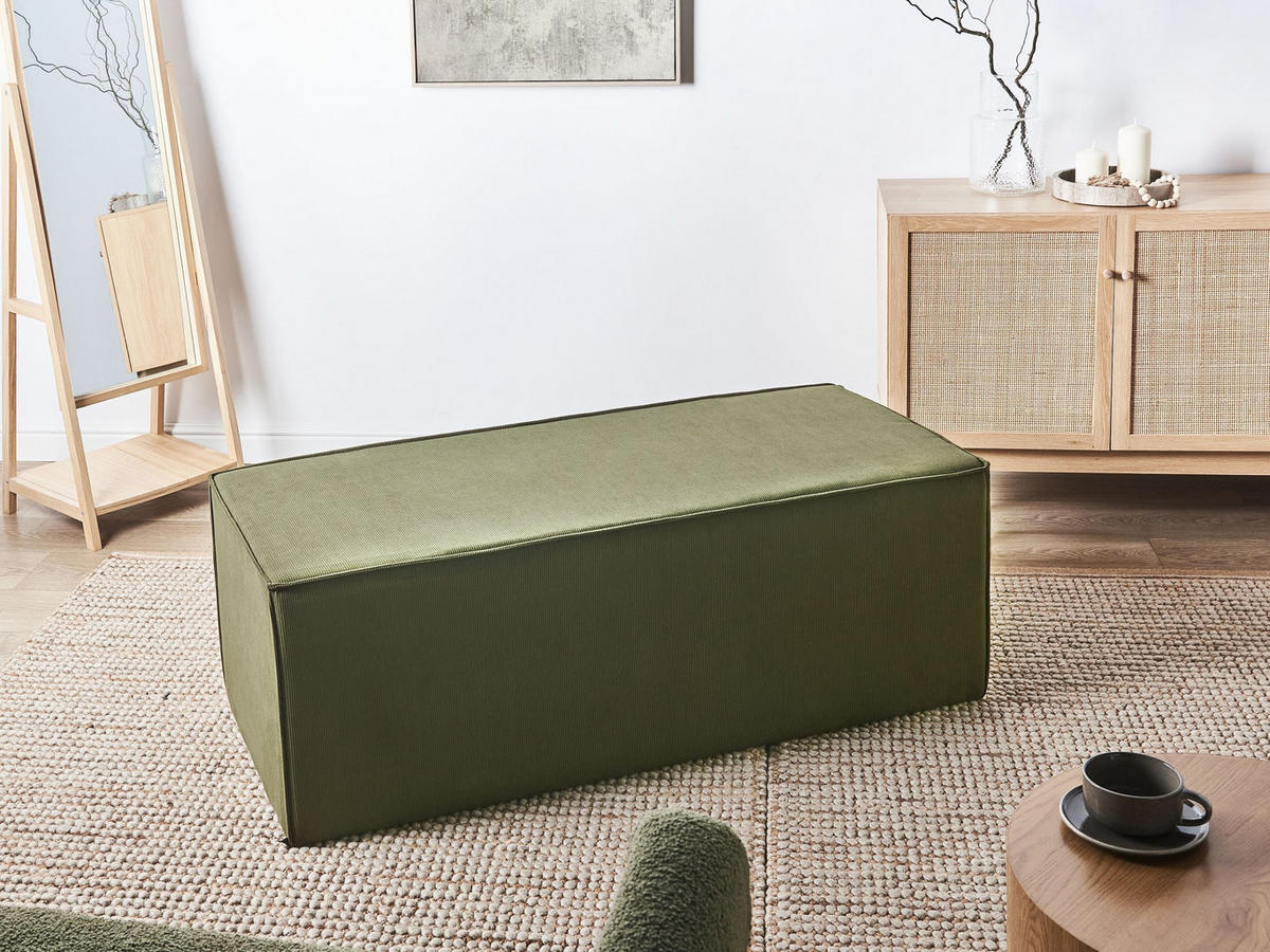 POUF Dunkelgrün Vinita - Dunkelgrün, Textil (120/43/55cm) - Beliani