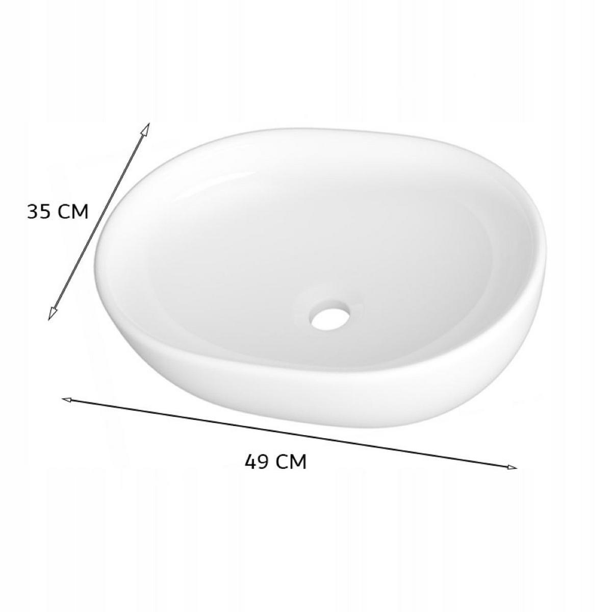 WASCHBECKEN, weiß 49/35/14 cm - Weiß, Keramik (35/14/49cm)