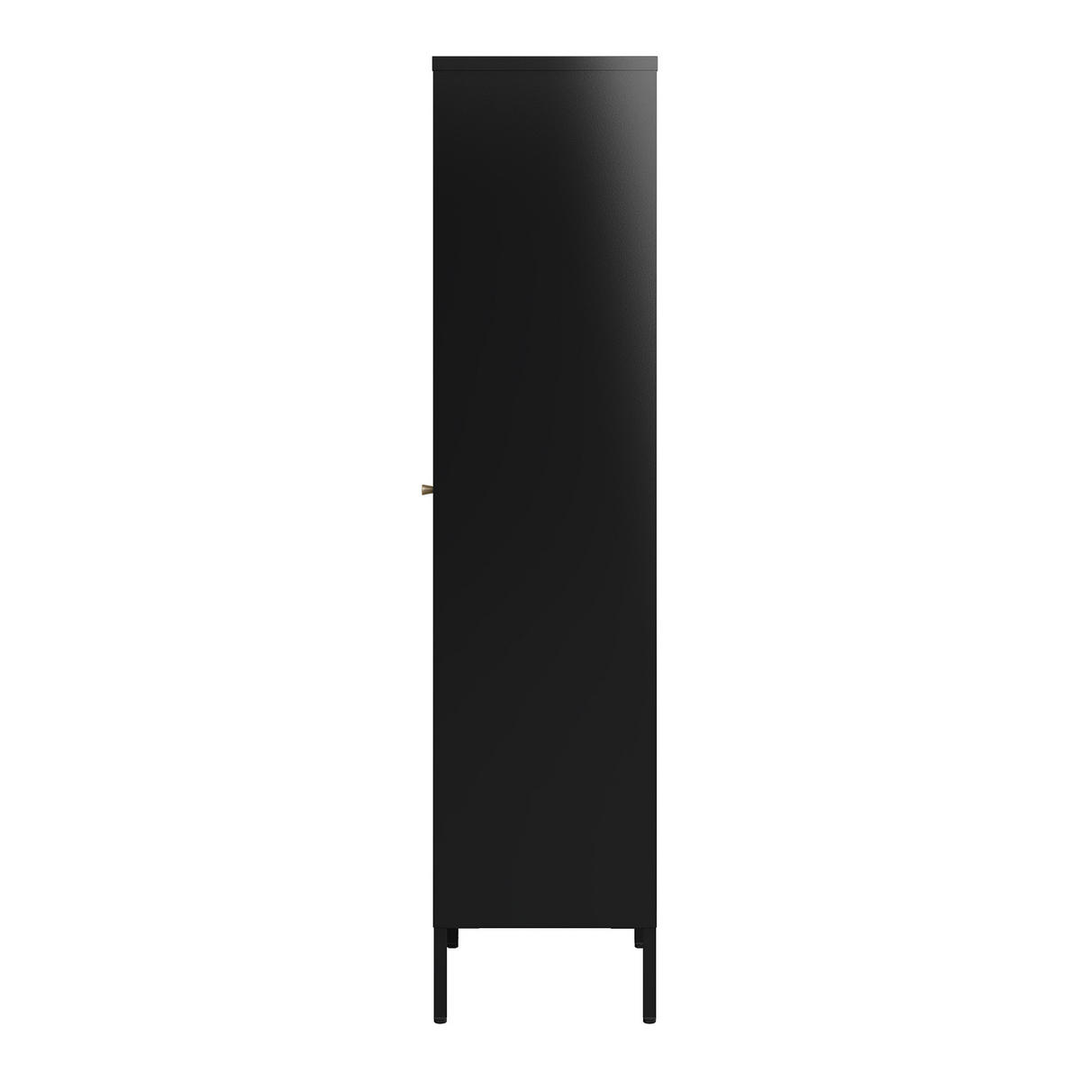 VITRINENSCHRANK Säkylä - Schwarz, Glas/Metall (50/150/35cm) - [en.casa]