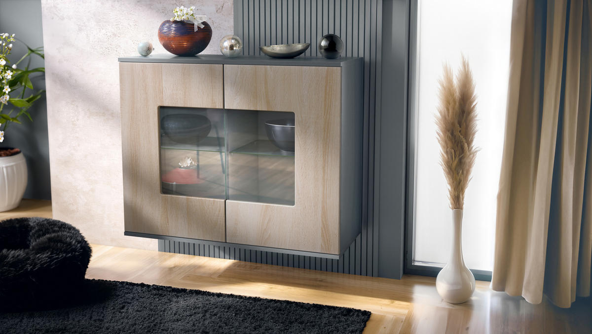 KOMMODE Grömitz Eiche sägerau - Eiche San Remo, Holzwerkstoff (92.5/73.5/35cm) - Vladon