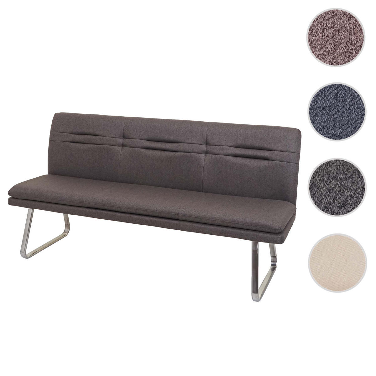 SITZBANK Dunkelbraun, Silber - Dunkelbraun/Silberfarben, Textil (180/90/59cm) - Jamb