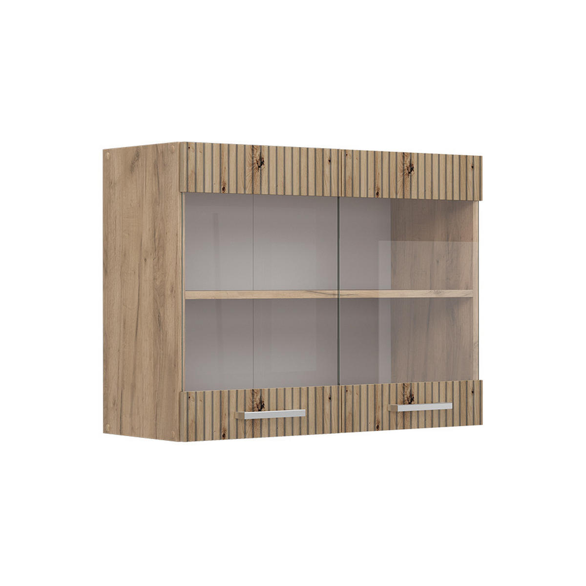 KÜCHENGLASSCHRANK R-Line Artisan-Eiche 80 cm - Honigeiche/Eiche Wotan, Holzwerkstoff (80/60/31cm) - Vicco
