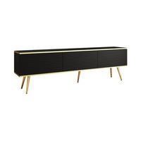 LOWBOARD – 175 cm – Oro Mdf – Mit Füßen – TV-GEN0316 - Schwarz, Holzwerkstoff (175/30/32cm) - hi-markt