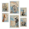 POSTER Set Mit 6 Vintage Karten Topografische Karten Im Retro Stil Von Europa, Afrika Und Spanien In Dezenten Farben A3 & A4 Weißer Rahmen - Weiß, Papier (29/3cm) - Nacnic