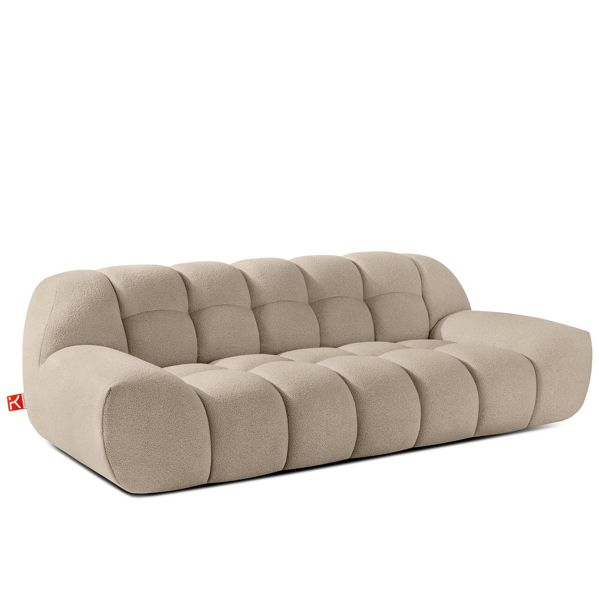 EINZELSOFA VENA Bouclé, Beige - Beige, Holz/Textil (225/72/105cm) - KONSIMO®