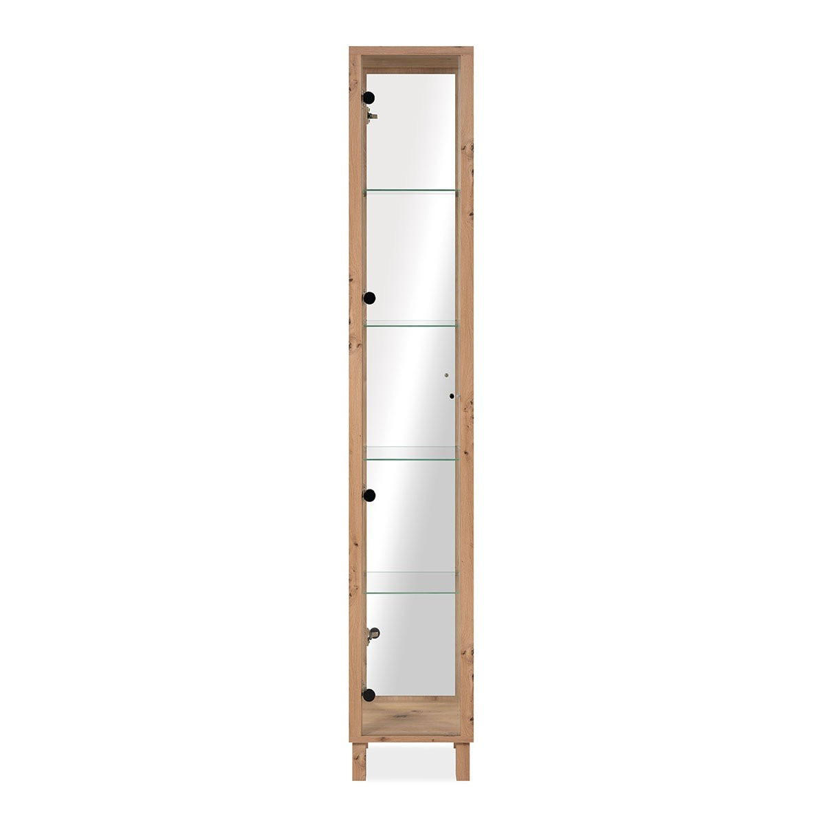 VITRINE 1 Tür und 4 Glasböden - Albi - 33/33/189 cm - Eiche Artisan, Holzwerkstoff (33/189/33cm) - Calicosy
