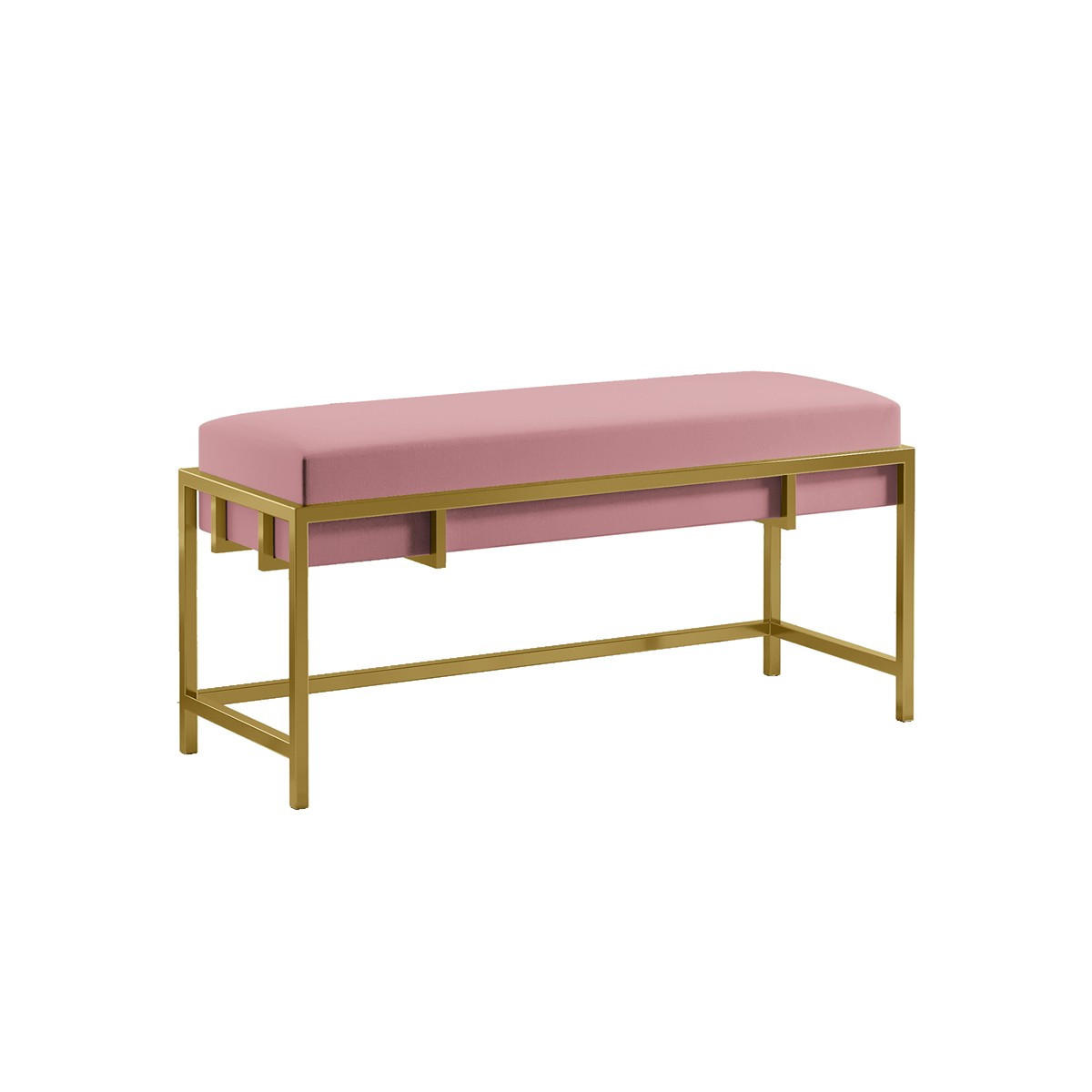POLSTERBANK LAMO 80 cm Rosa, Goldenes Metallgestell - Pink/Goldfarben, Textil/Metall (80/45/35cm) - Bettso