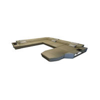 WOHNLANDSCHAFT Prato Beige Weiß Büffelleder - Beige, Leder (341/91/243cm)