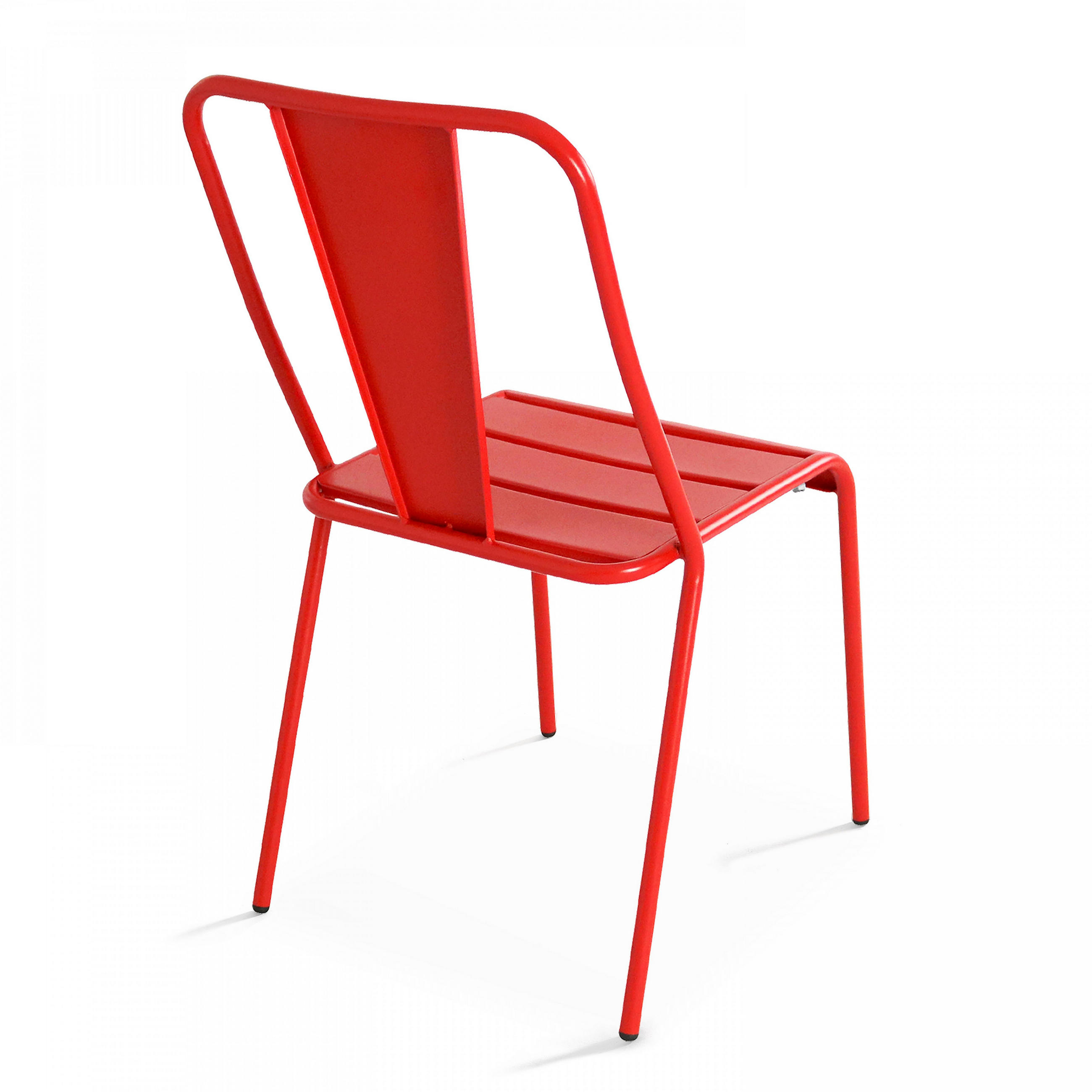 GARTENSTUHL, Rot - Rot, Metall (51/83/54cm) - Oviala
