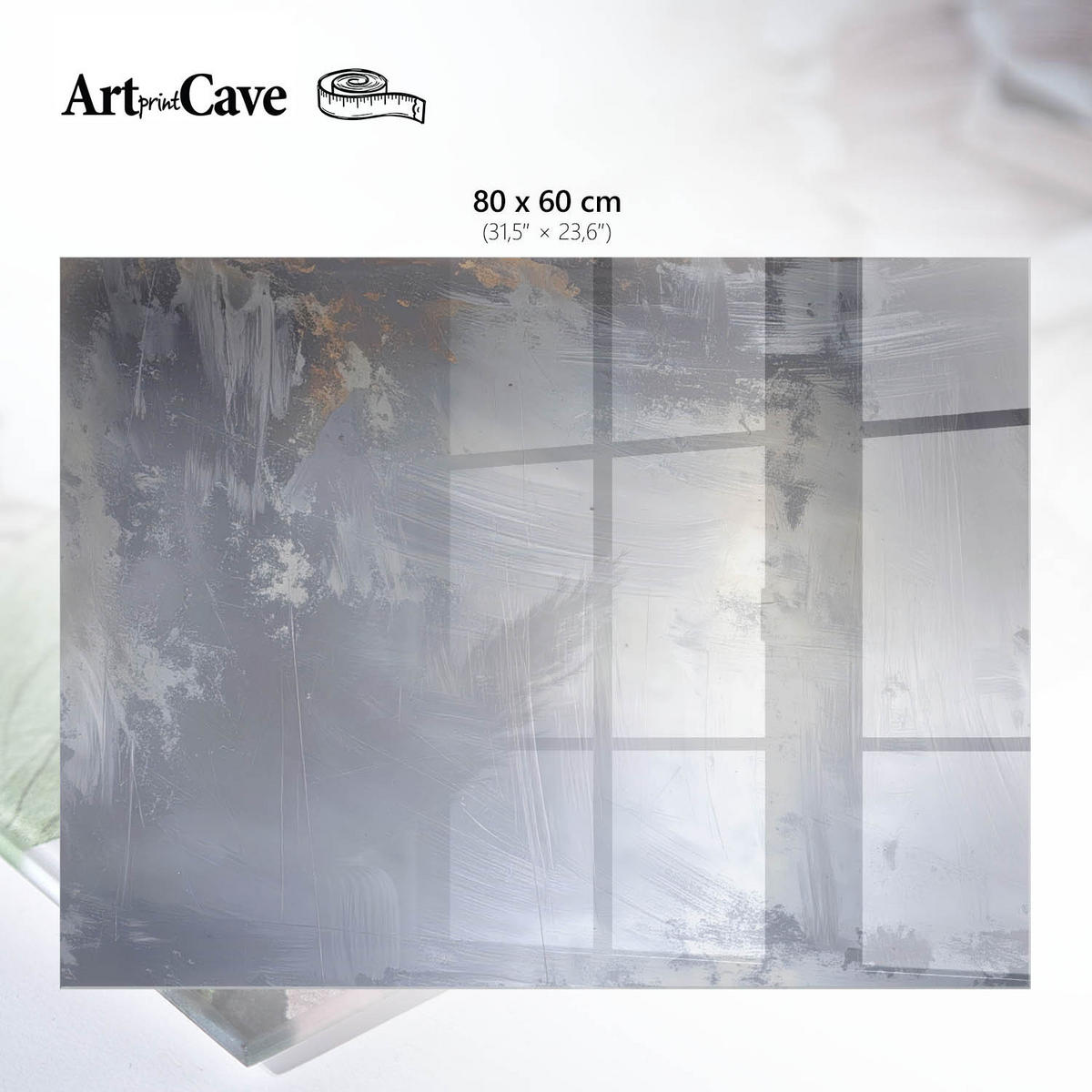 GLASPLATTE 80x60 cm – Subtile Landschaft - Beige, Glas (0.4/80/60cm) - ArtPrintCave