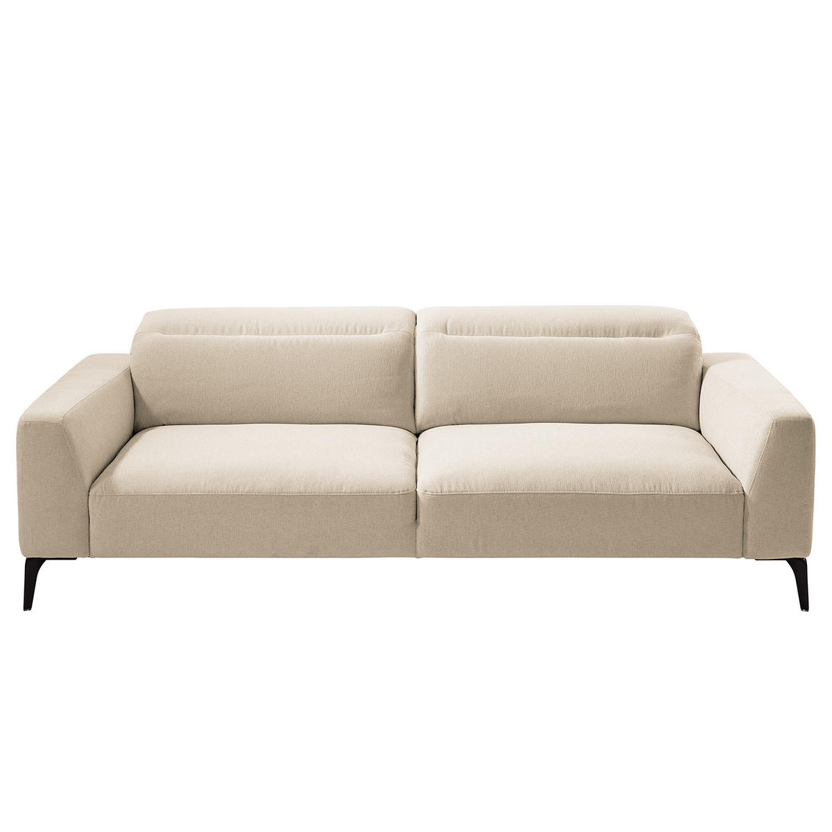 3-SITZER SOFA - Beige/Schwarz, Textil/Metall (233/73/107cm) - home24