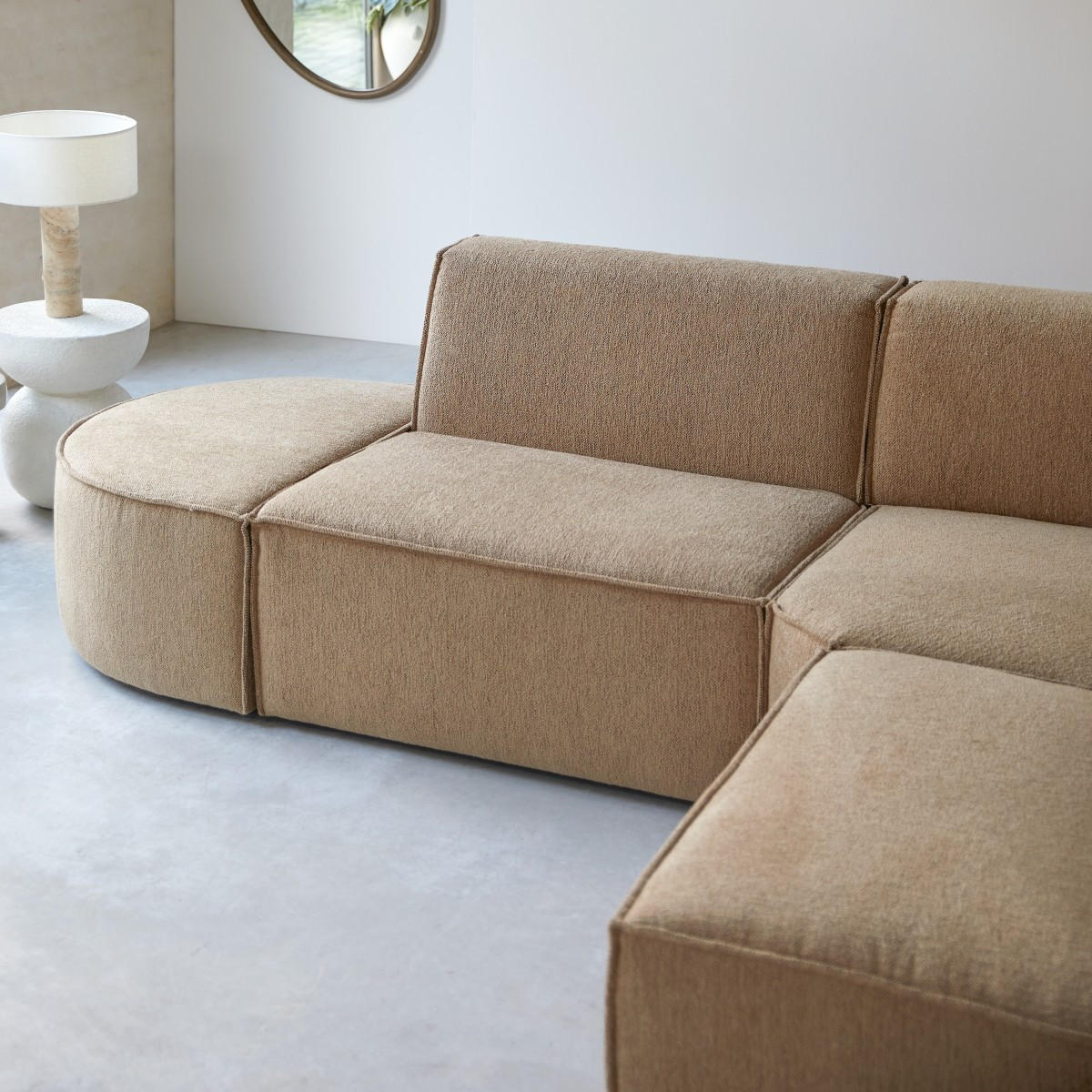 SOFA Dario Braun aus Stoff - Braun, Textil (259/198cm) - Tikamoon