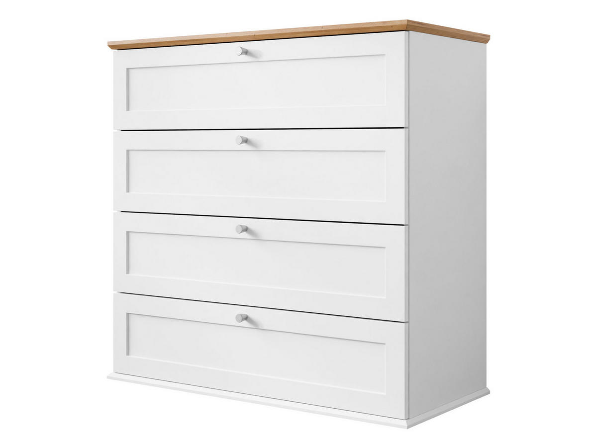 KOMMODE Gacoris 4SZ - Hellgrau/Weiß, Holzwerkstoff/Kunststoff (92/91/43cm) - MIRJAN24