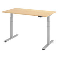 SCHREIBTISCH elektrisch XDSM 80/140/74 cm in Ahornfarben/Silberfarben - Silberfarben/Ahornfarben, Holzwerkstoff (80/140/74cm) - bümö