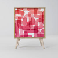 SIDEBOARD KALEIDOSCOPIC CUBISM, Eichefarben, 57,5x42x77,5 cm, Schräge Buchenholzfüße - Eichefarben/Buchefarben, Holzwerkstoff/Buchenholz (57.5/77.5/42cm) - SpaceRebels