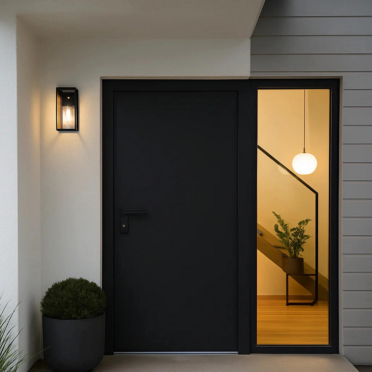 AUSSENWANDLEUCHTE ZOEY Anthrazit Dunkelgrau E27 Klarer Diffusor IP54 - Anthrazit, Metall (11/27/13.5cm) - CGC Europe