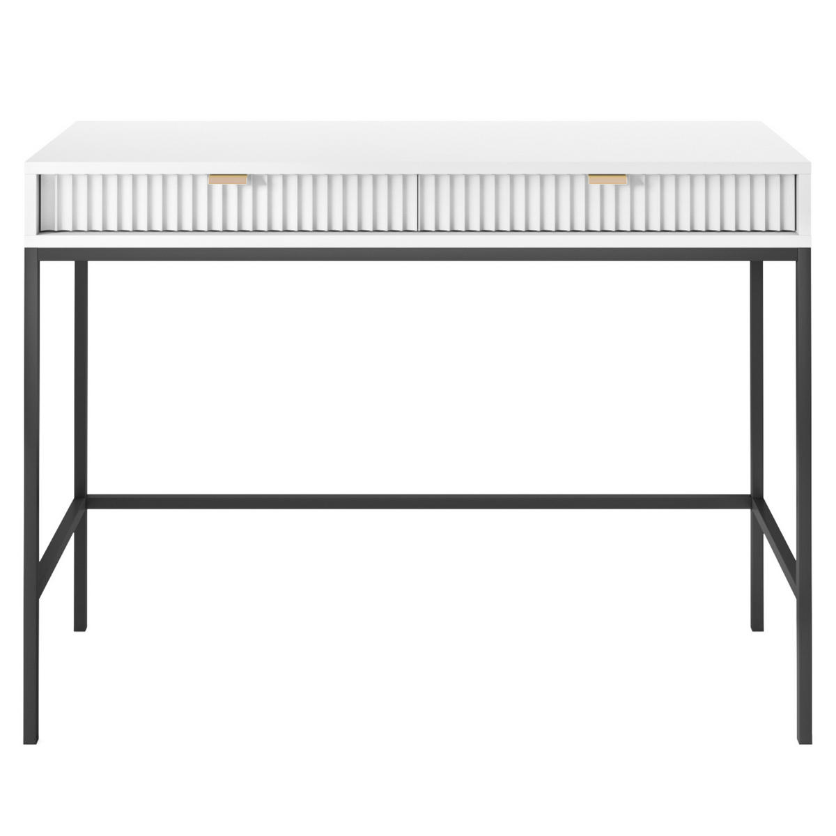 SCHMINKTISCH NANAIMO TOA1-2S Profilierte Fronten, Weiß - Weiß, Holzwerkstoff/Kunststoff (104/77/50cm) - Komodee