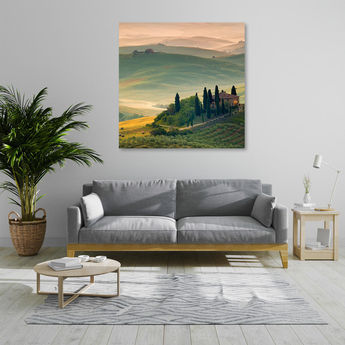 WANDBILD landschaften grün - Grün, Textil (50/50cm) - Feeby