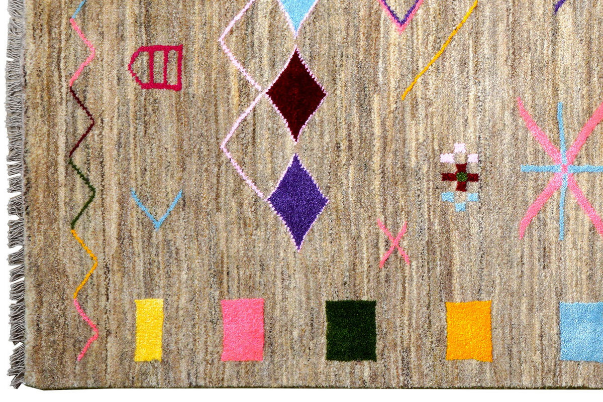 TEPPICH Gabbeh Basi Grau 198/150 cm Schurwolle - Grau, Textil (150/198cm) - Looma