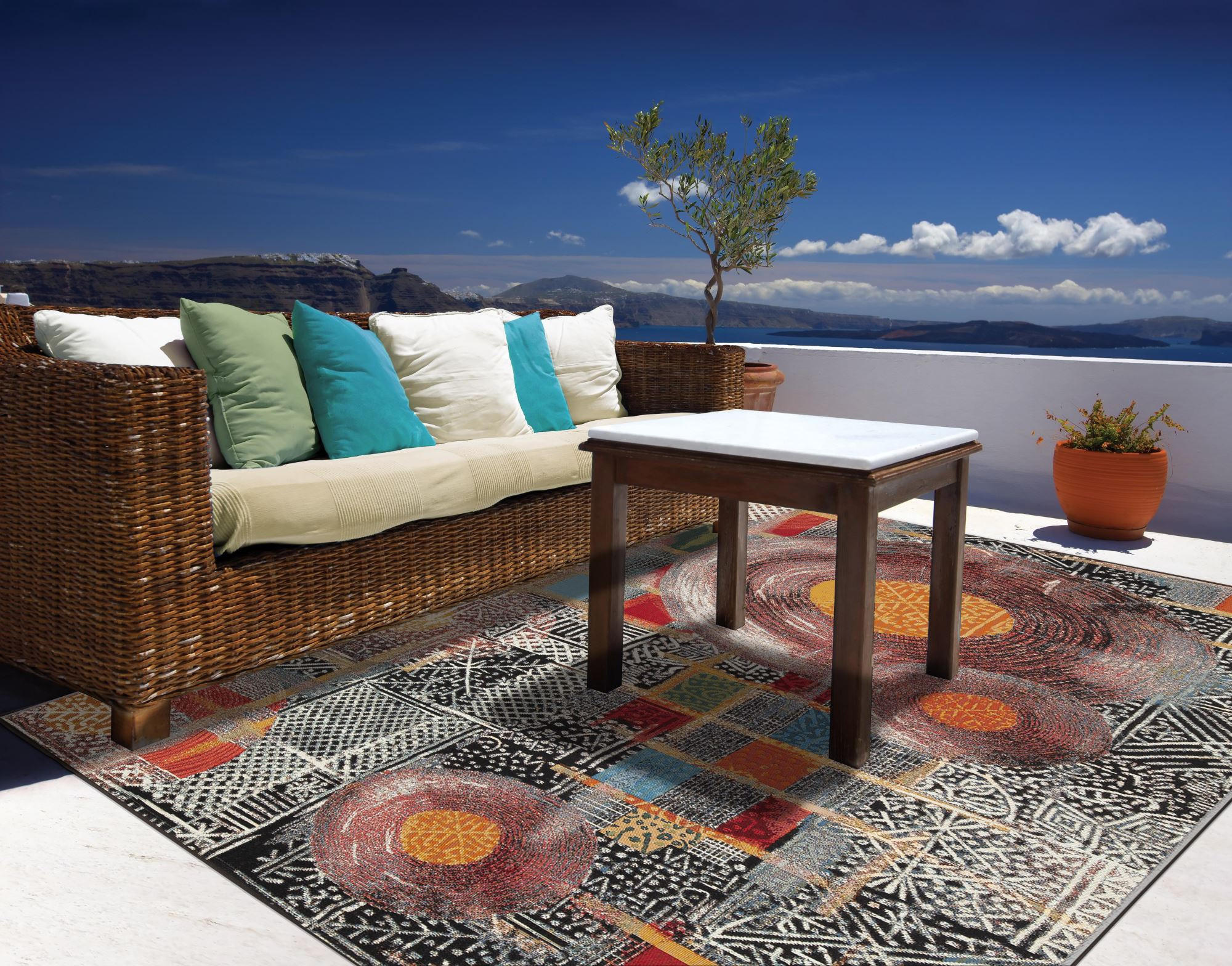 OUTDOORTEPPICH Aurora 60x100 cm - Multicolor, Textil (60/100cm) - Gino Falcone