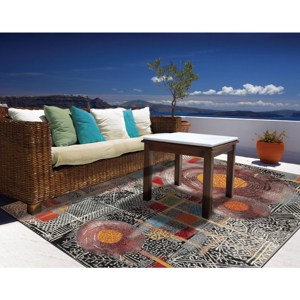 Thumbnail - Gino Falcone Outdoorteppich, Mehrfarbig, Textil, Abstrakt, Rechteckig, 200x285 cm, Oeko-Tex®, für Fußbodenheizung geeign...