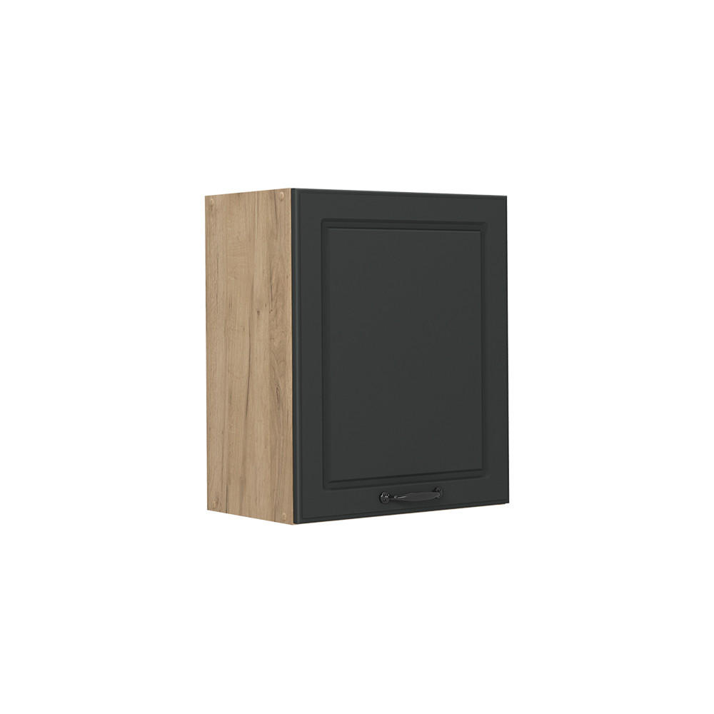 HÄNGESCHRANK R-Line, Anthrazit Landhaus/Goldkraft Eiche, 50 cm - Eichefarben/Anthrazit, Holzwerkstoff (50/60/31cm) - Vicco