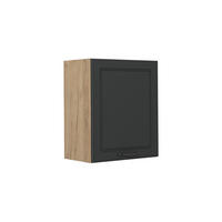 HÄNGESCHRANK R-Line, Anthrazit Landhaus/Goldkraft Eiche, 50 cm - Eichefarben/Anthrazit, Holzwerkstoff (50/60/31cm) - Vicco